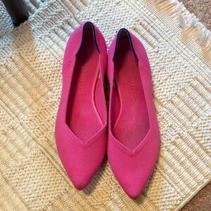 Rothy's Vibrant Pink Flats//Pointed Toe//Size 8